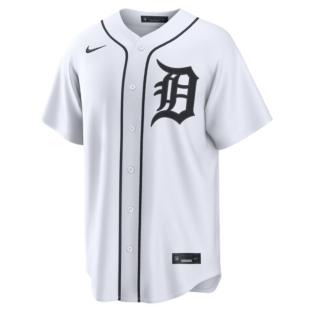 Detroit Tigers Max Clark Nike White Home Replica Jersey product image 4, provided for visual reference and product detail
