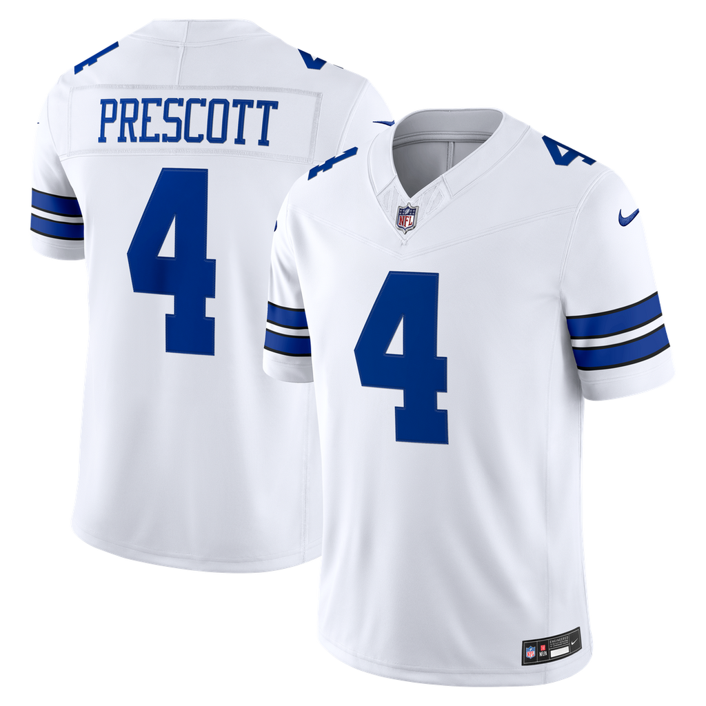Dallas Cowboys Dak Prescott Nike White Vapor F.U.S.E. Stitched Limited Jersey product image 4, provided for visual reference