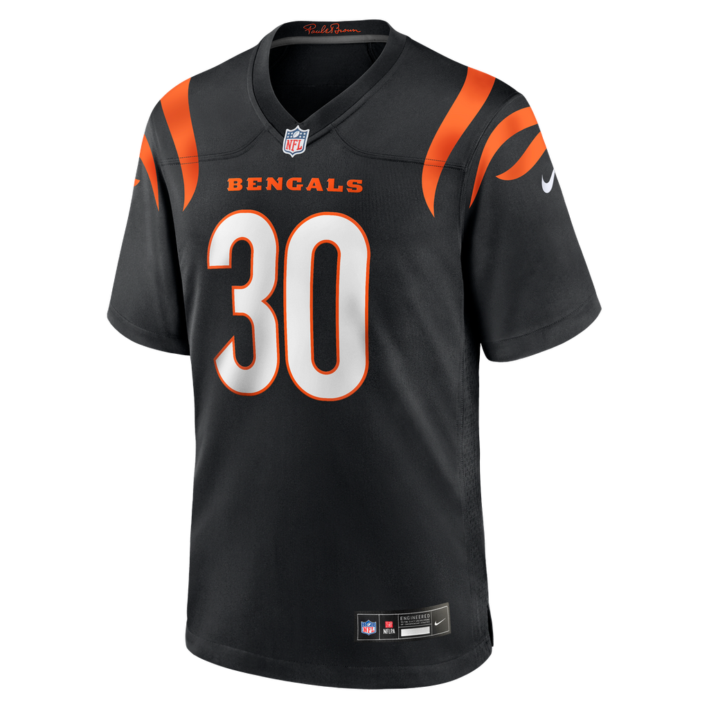 Cincinnati Bengals Chase Brown Nike Black Team Game Jersey product image 2, provided for visual reference and product detail