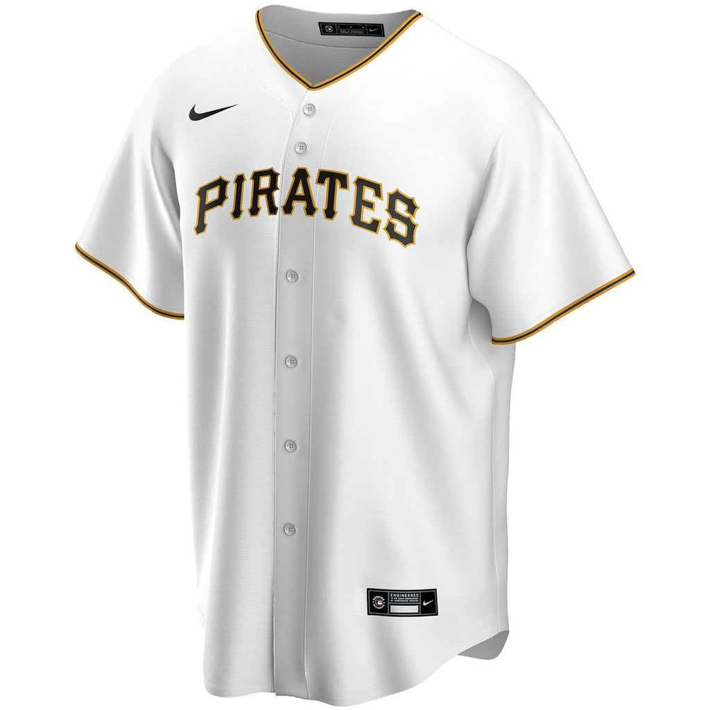 Pittsburgh Pirates Nike White Home Replica Custom Jersey product image 2, provided for visual reference and product detail