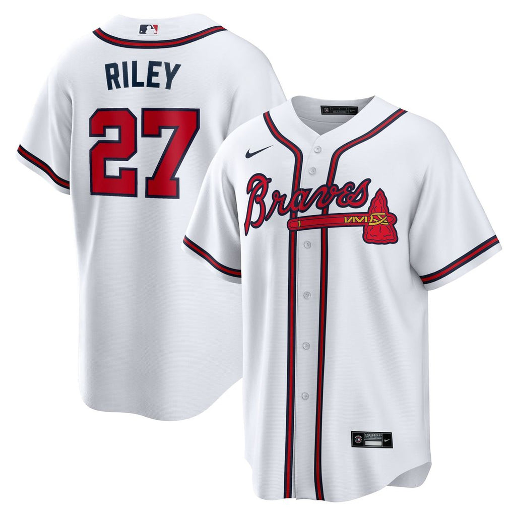 Atlanta Braves Austin Riley Nike White Home Replica Player Jersey product image 1, provided for visual reference and product