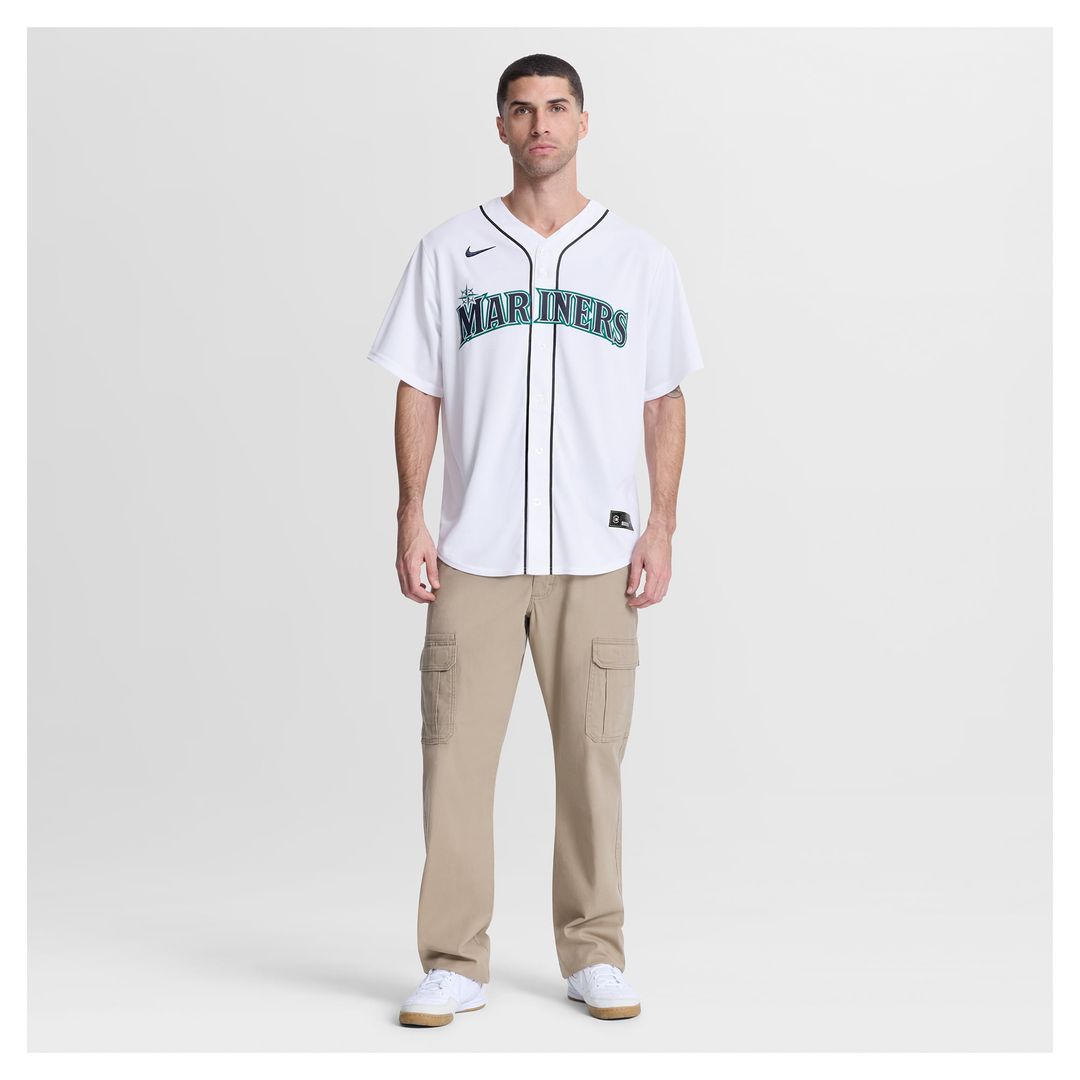Seattle Mariners George Kirby Nike White Home Replica Jersey product image 4, provided for visual reference and product