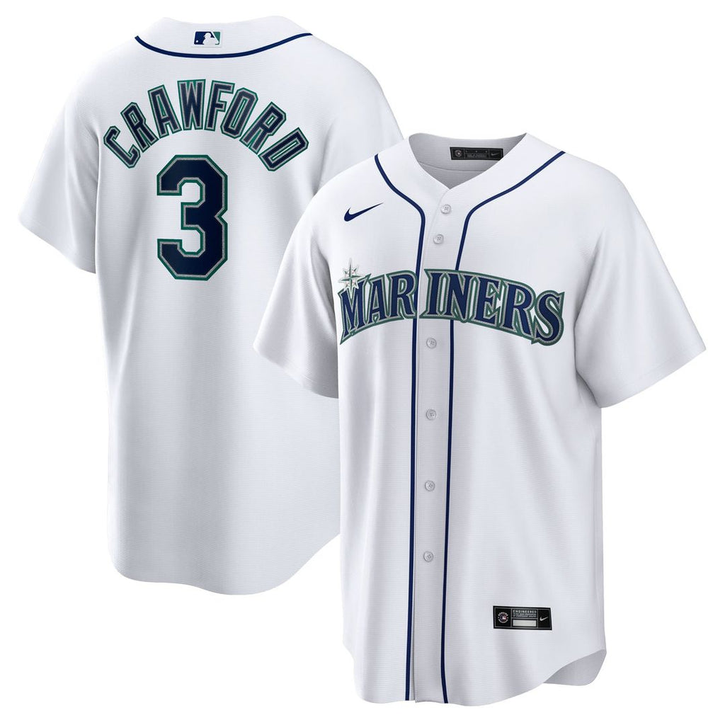 Seattle Mariners JP Crawford Nike White Home Replica Jersey product image 1, provided for visual reference and product