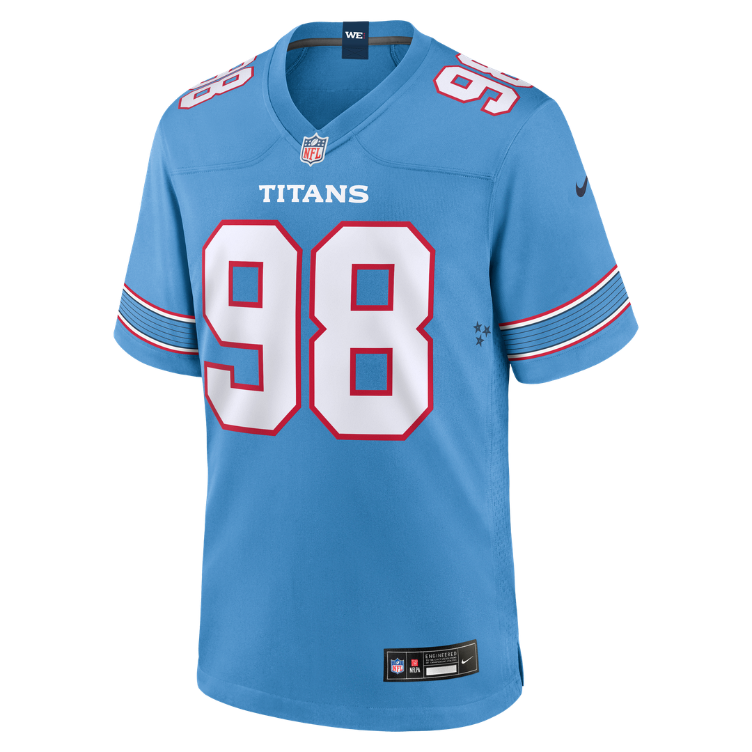 Tennessee Titans Jeffery Simmons Nike Light Blue Game Jersey product image 2, provided for visual reference and product