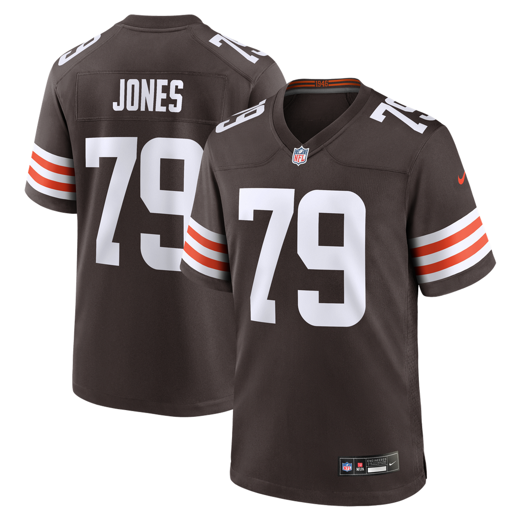 Cleveland Browns Dawand Jones Nike Brown Team Game Jersey product image 1, provided for visual reference and product detail