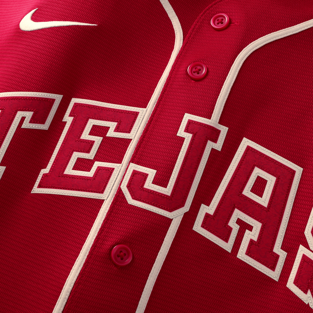 Texas Rangers Nike Red 2026 City Connect Stadium Jersey product image 10, provided for visual reference and product detail