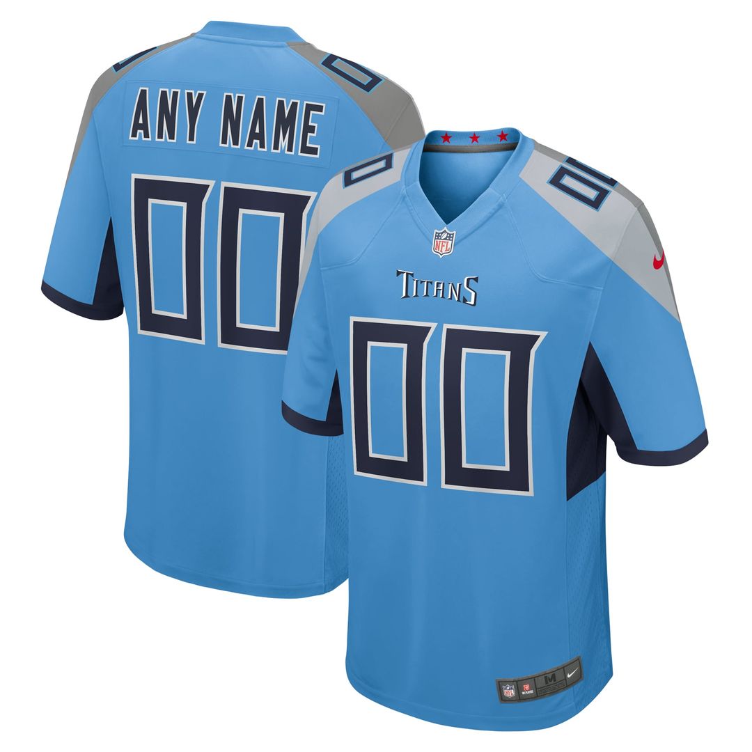 Tennessee Titans Nike Light Blue Alternate Custom Game Jersey product image 1, provided for visual reference and product