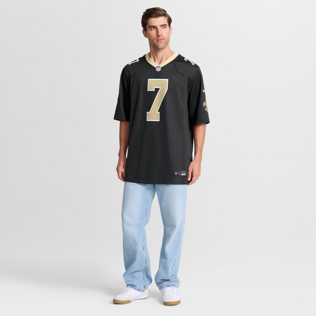 New Orleans Saints Taysom Hill Nike Black Game Jersey product image 15, provided for visual reference and product detail