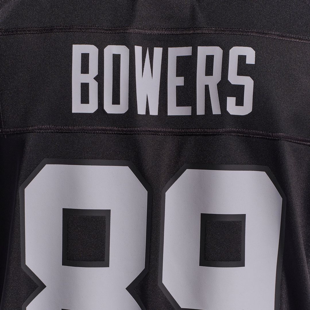 Las Vegas Raiders Brock Bowers Nike Black Player Game Jersey product image 12, provided for visual reference and product