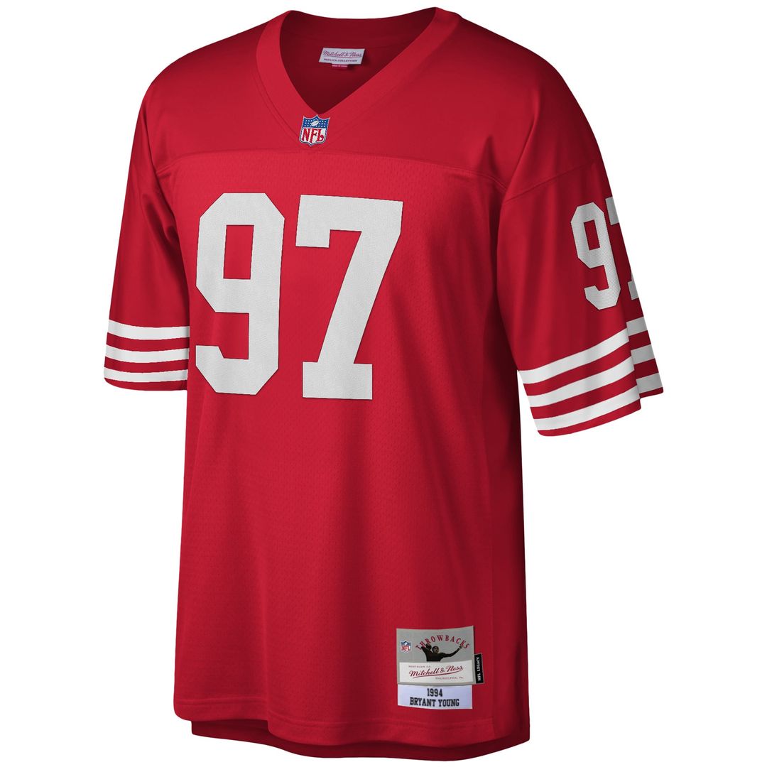 San Francisco 49ers Bryant Young Mitchell & Ness Scarlet Legacy Replica Jersey product image 2, provided for visual
