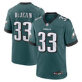 Philadelphia Eagles Cooper DeJean Nike Green Game Jersey product image 1, provided for visual reference and product detail