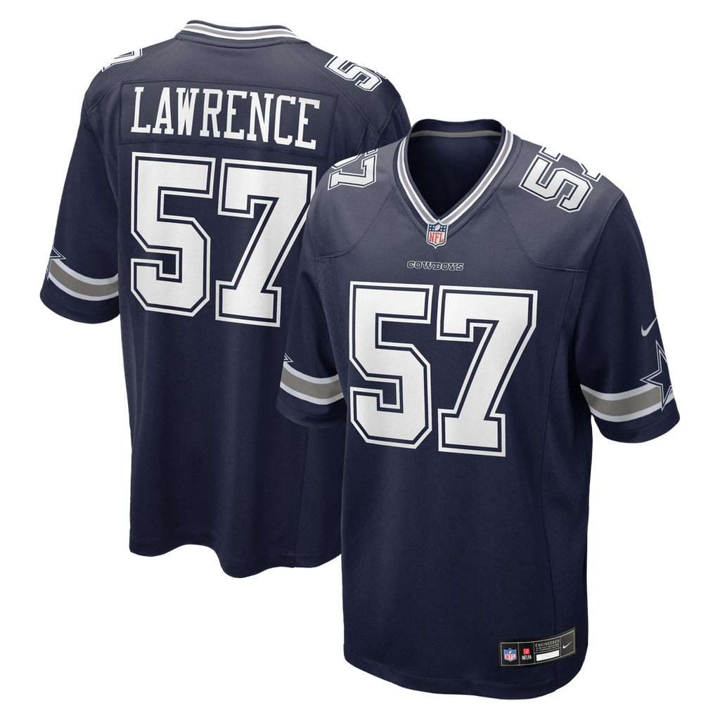 Dallas Cowboys Malachi Lawrence Nike Navy Team Game Jersey product image 1, provided for visual reference and product detail