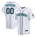Seattle Mariners Nike White Home Stadium Custom Jersey product image 1, provided for visual reference and product detail