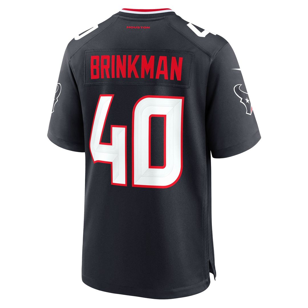Houston Texans Austin Brinkman Nike Navy Team Game Jersey product image 3, provided for visual reference and product detail