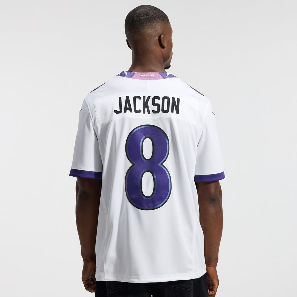 Baltimore Ravens Lamar Jackson Nike White Vapor F.U.S.E. Stitched Limited Jersey product image 3, provided for visual