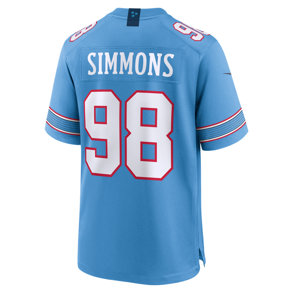 Tennessee Titans Jeffery Simmons Nike Light Blue Game Jersey product image 9, provided for visual reference and product