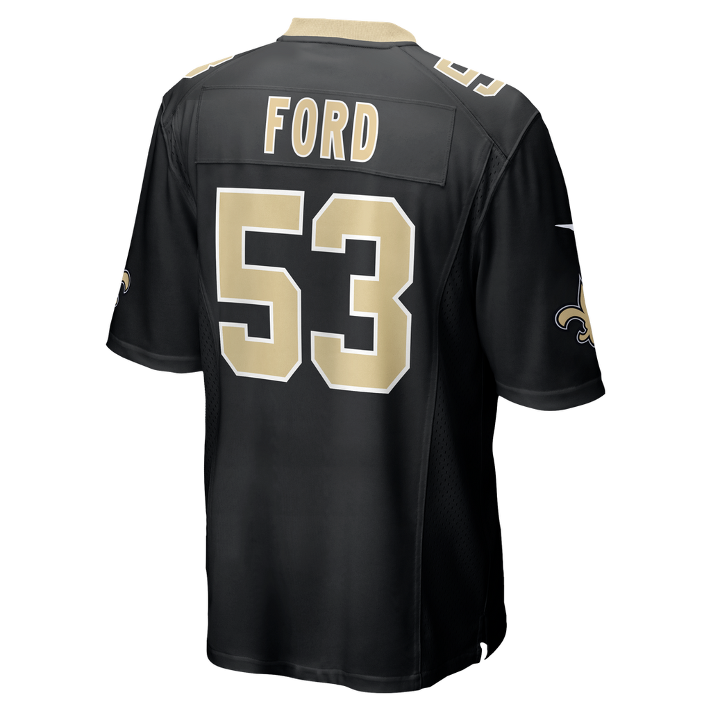 New Orleans Saints Jaylan Ford Nike Black Game Jersey product image 3, provided for visual reference and product detail