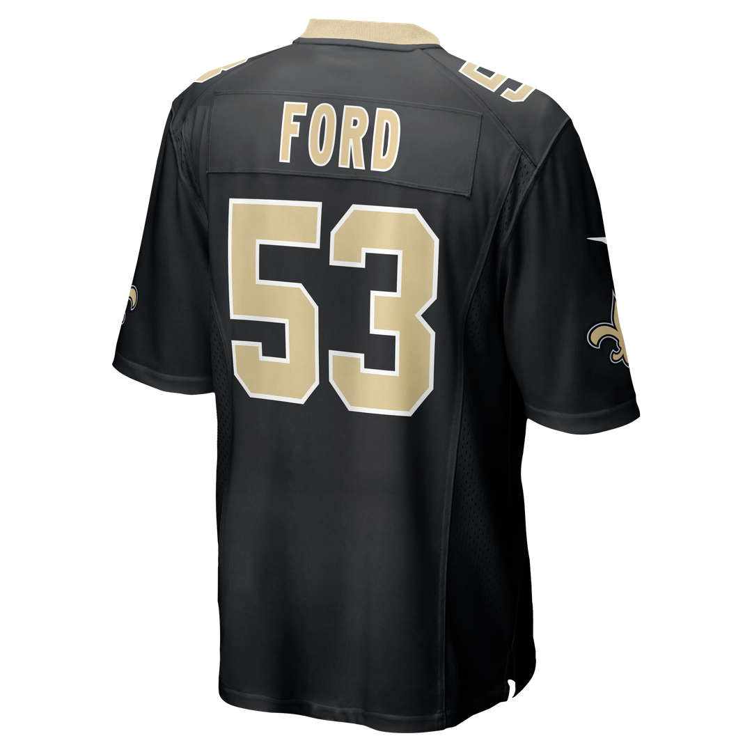 New Orleans Saints Jaylan Ford Nike Black Game Jersey product image 3, provided for visual reference and product detail