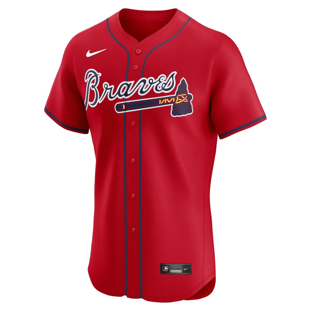 Atlanta Braves Nike White Home Elite Jersey product image 8, provided for visual reference and product detail review