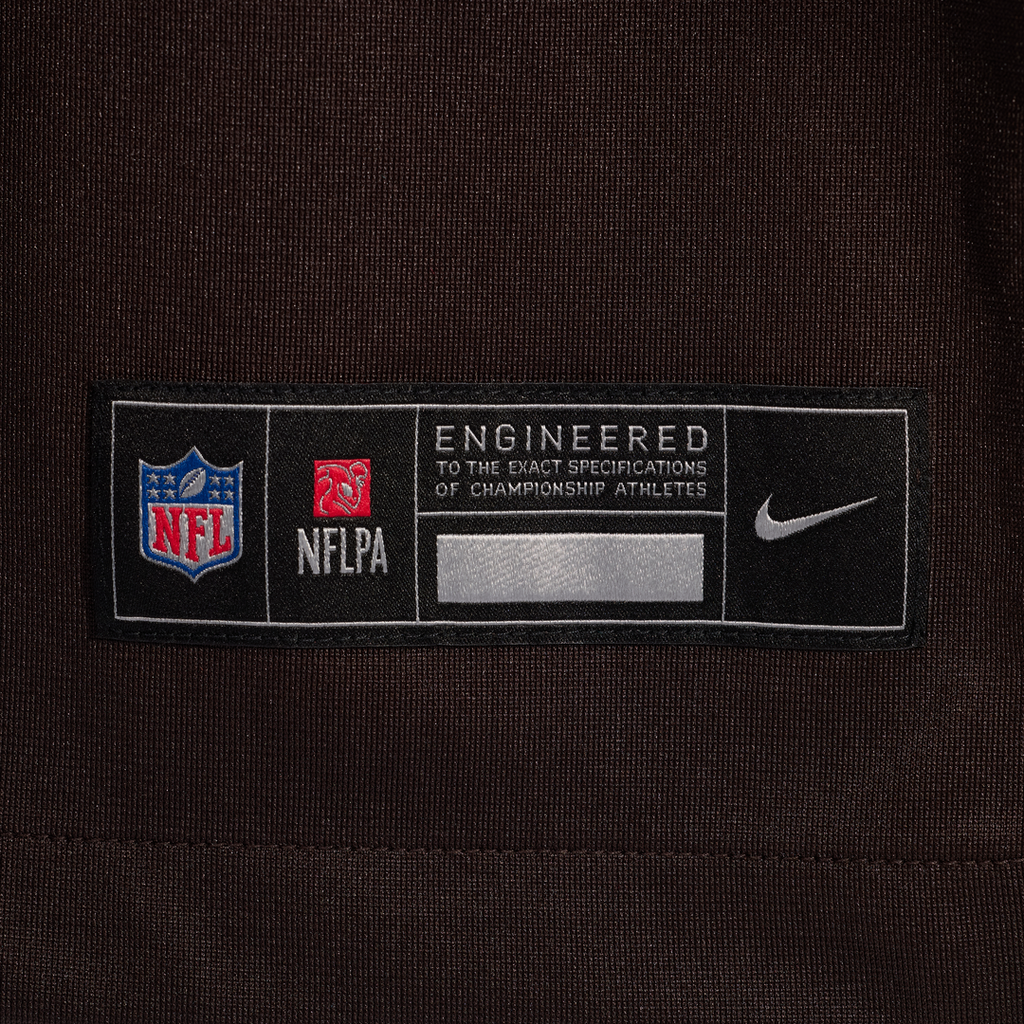 Cleveland Browns Zion Johnson Nike Brown Team Game Jersey product image 8, provided for visual reference and product detail