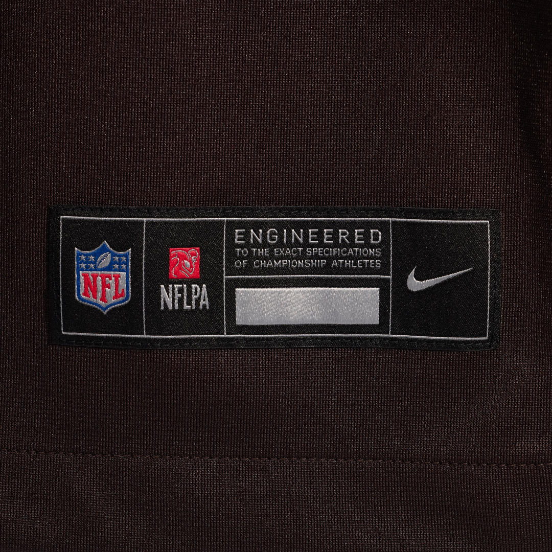 Cleveland Browns Zion Johnson Nike Brown Team Game Jersey product image 8, provided for visual reference and product detail