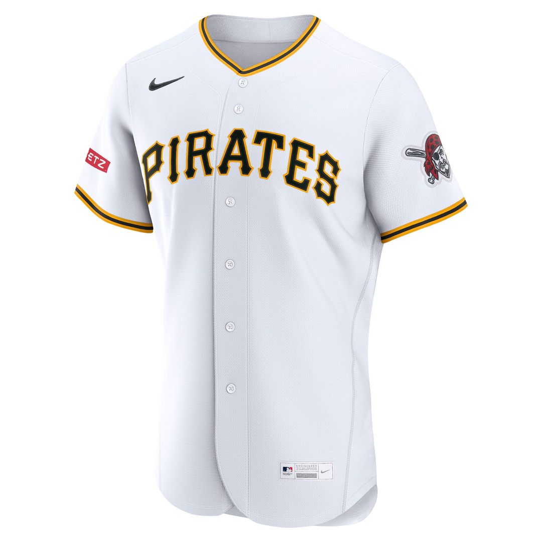 Pittsburgh Pirates Nike White Home Sponsor Patch Authentic Jersey product image 2, provided for visual reference and product