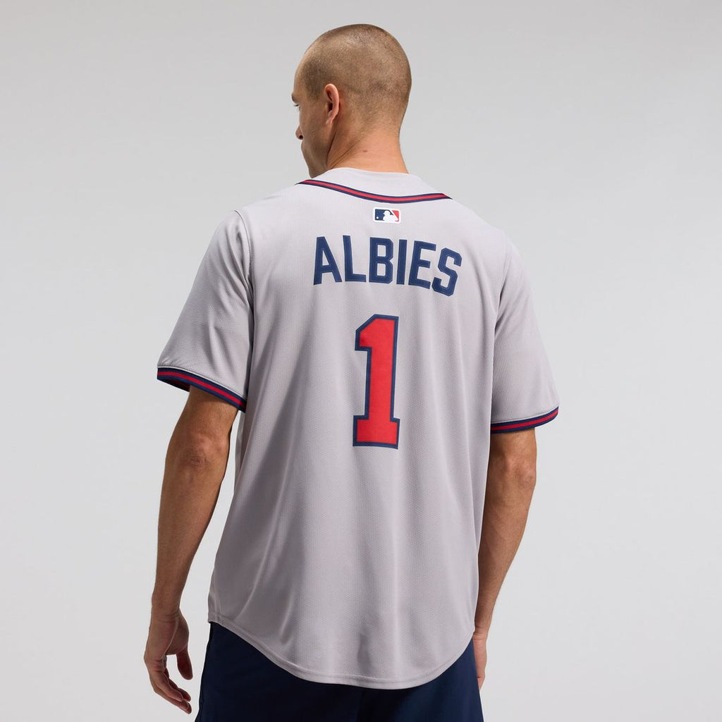 Atlanta Braves Ozzie Albies Nike Gray Road Limited Player Jersey product image 3, provided for visual reference and product