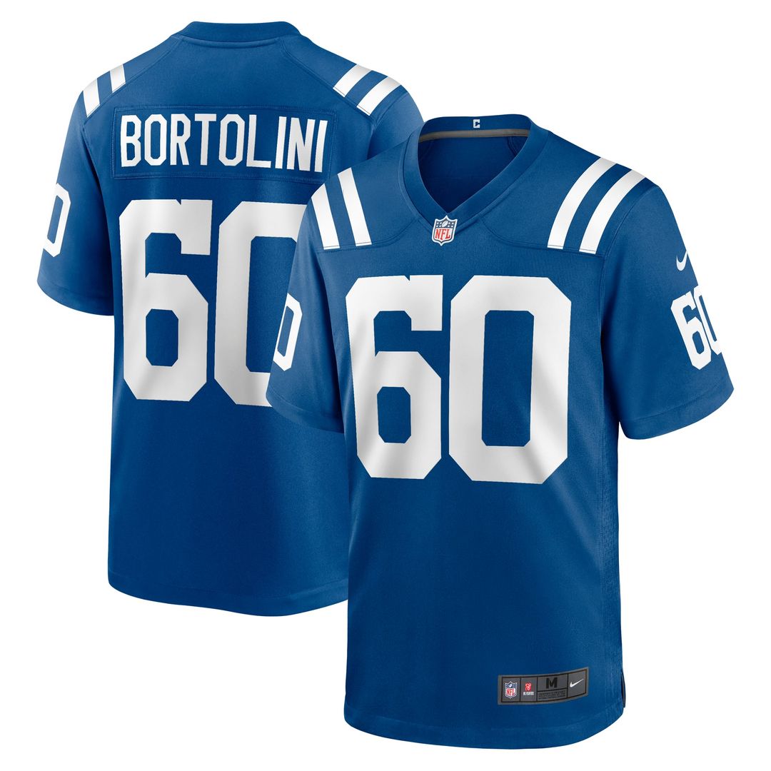 Indianapolis Colts Tanor Bortolini Nike Royal Game Jersey product image 1, provided for visual reference and product detail