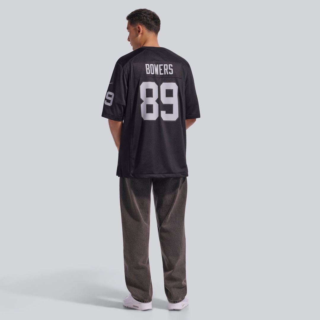Las Vegas Raiders Brock Bowers Nike Black Player Game Jersey product image 19, provided for visual reference and product