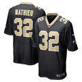 New Orleans Saints Tyrann Mathieu Nike Black Game Jersey product image 1, provided for visual reference and product detail