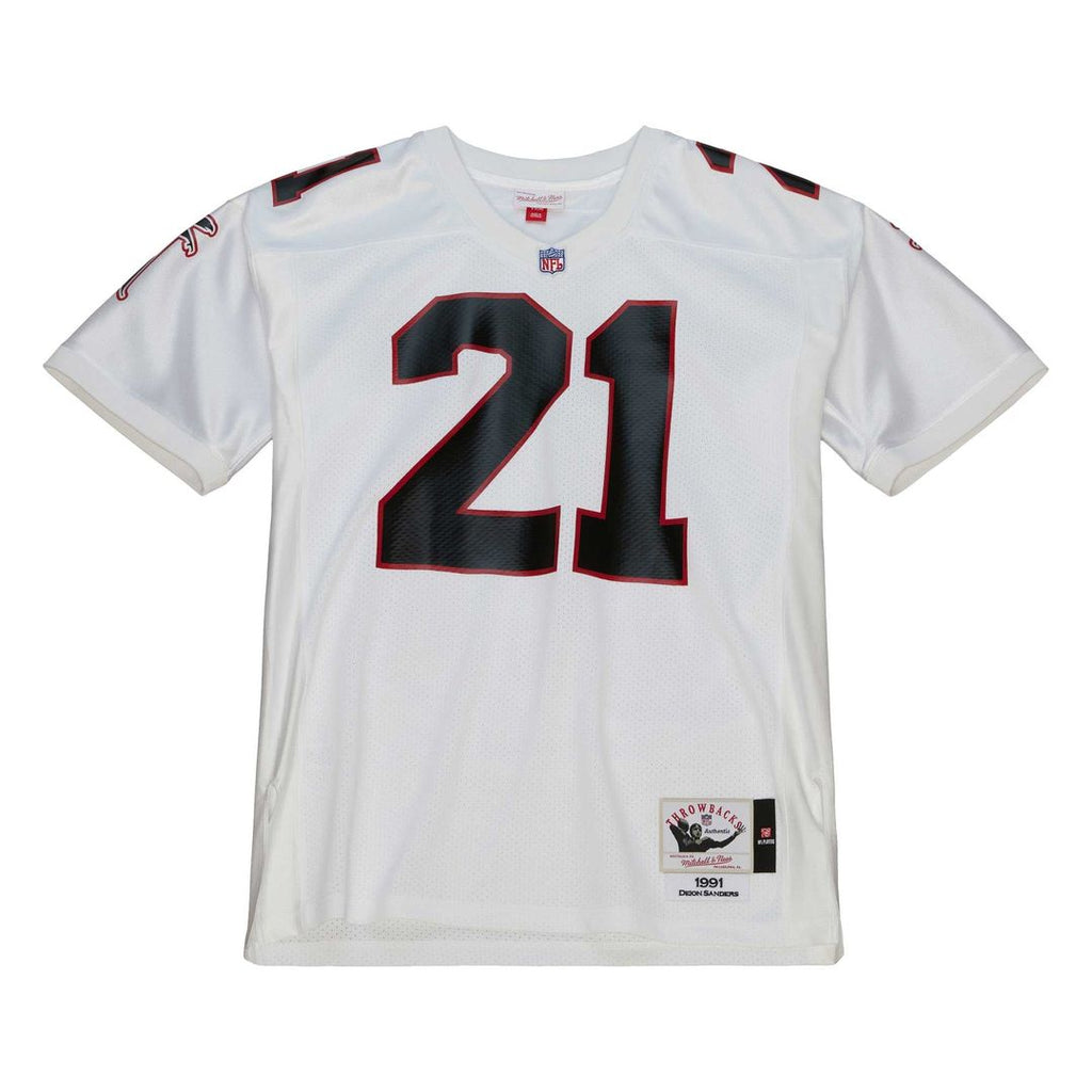 Atlanta Falcons 1991 Deion Sanders Mitchell & Ness White Authentic Throwback Retired Player Jersey product image 2, provided