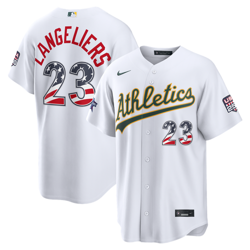 2026 All-Star Edition Stars & Stripes Athletics Shea Langeliers Nike White Stadium Jersey product image 1, provided for