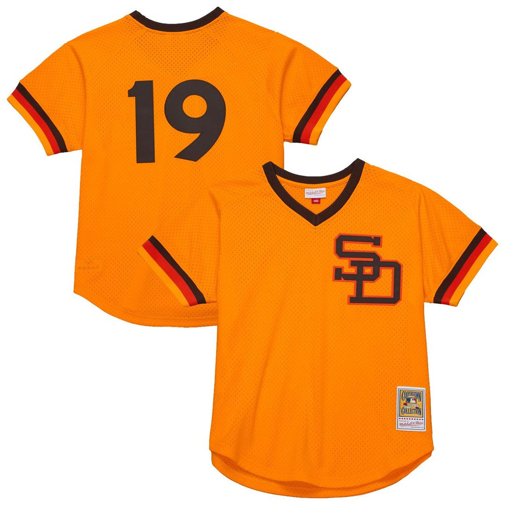 San Diego Padres Tony Gwynn Mitchell & Ness Gold Big & Tall Cooperstown Mesh Batting Practice Jersey product image 1,