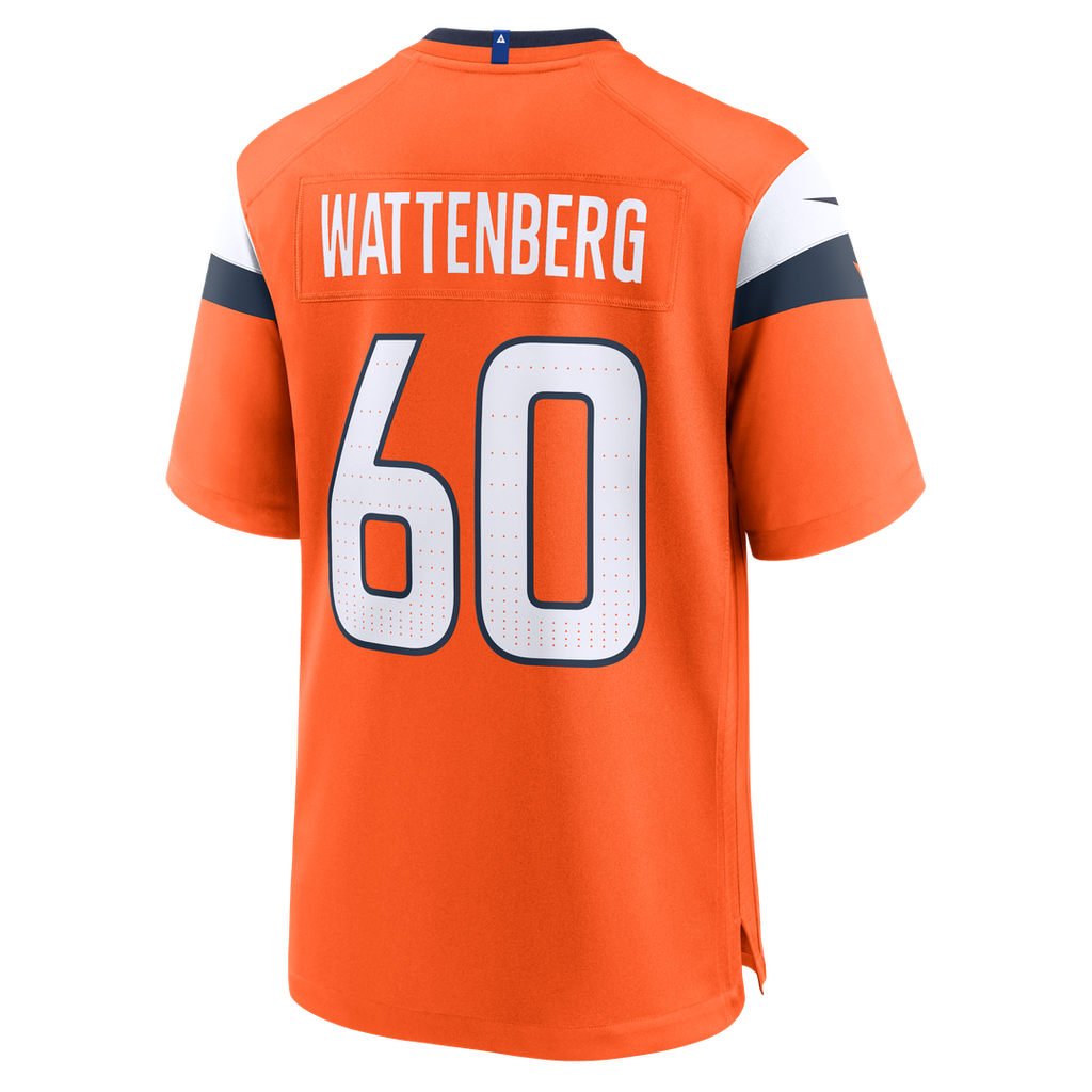 Denver Broncos Luke Wattenberg Nike Orange Team Game Jersey product image 3, provided for visual reference and product