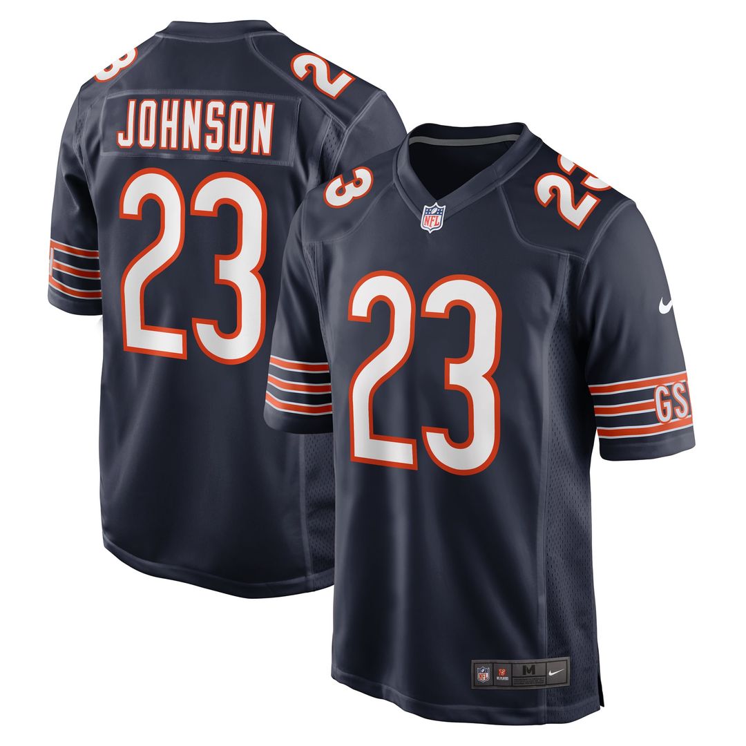 Chicago Bears Roschon Johnson Nike Navy Team Game Jersey product image 1, provided for visual reference and product detail