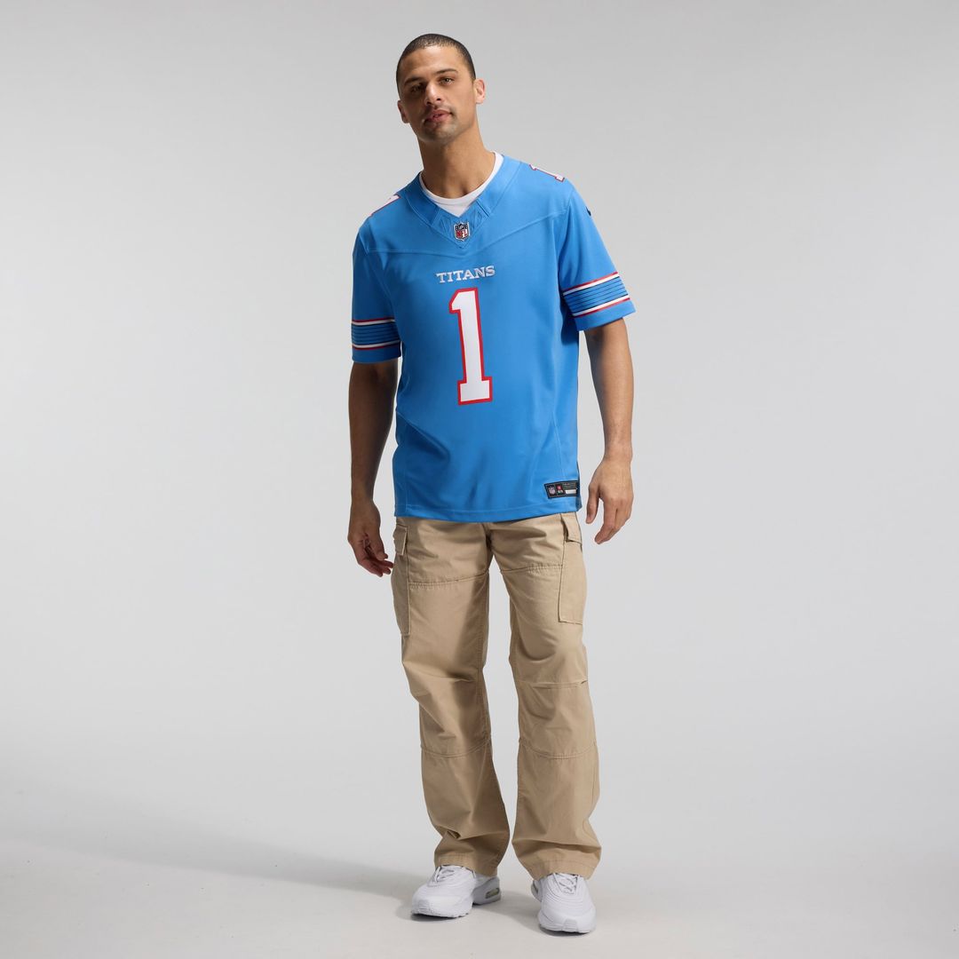 Tennessee Titans Cameron Ward Nike Light Blue Team Vapor F.U.S.E. Stitched Limited Jersey product image 6, provided for