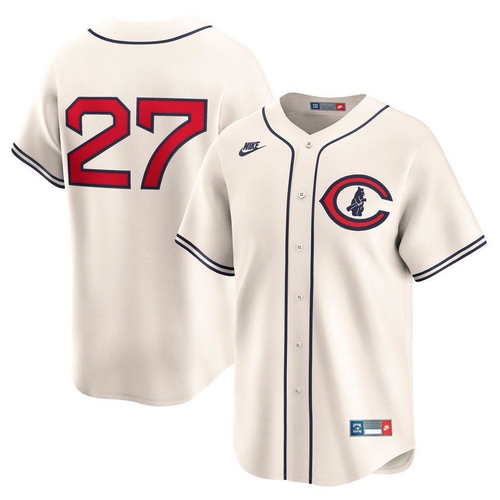 Chicago Cubs Seiya Suzuki Nike Cream Throwback Cooperstown Collection Limited Jersey product image 1, provided for visual