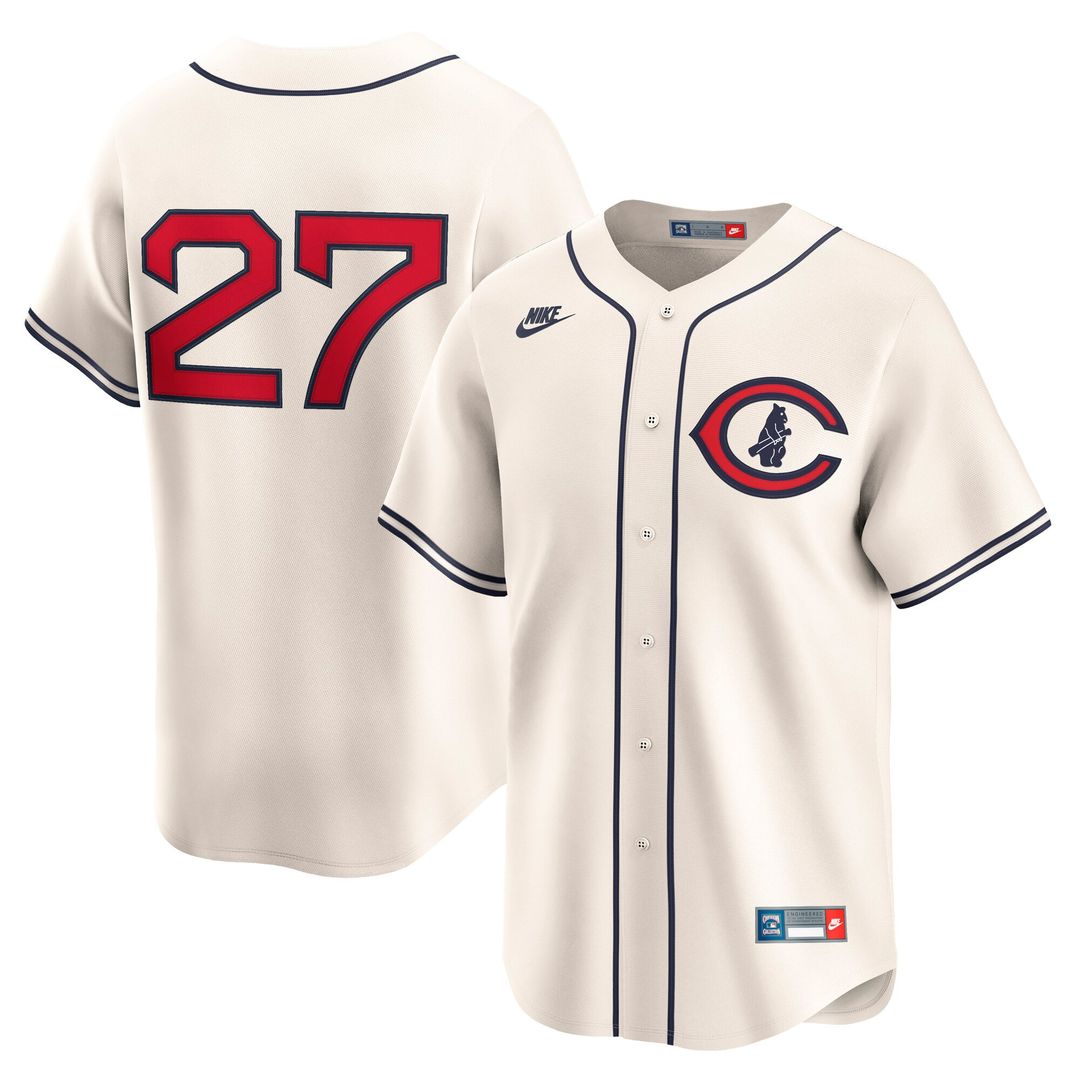 Chicago Cubs Seiya Suzuki Nike Cream Throwback Cooperstown Collection Limited Jersey product image 1, provided for visual