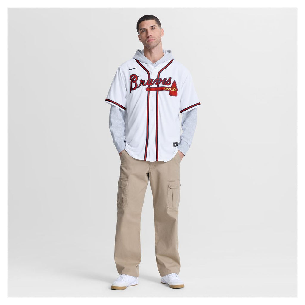 Atlanta Braves Mauricio Dubón Nike White Home Replica Jersey product image 4, provided for visual reference and product