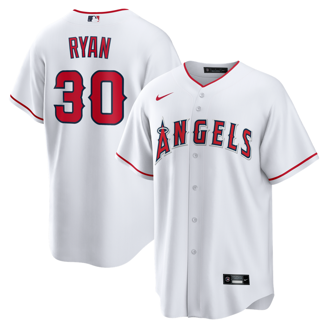 Los Angeles Angels Nolan Ryan Nike White Home Retired Player Replica Jersey product image 1, provided for visual reference