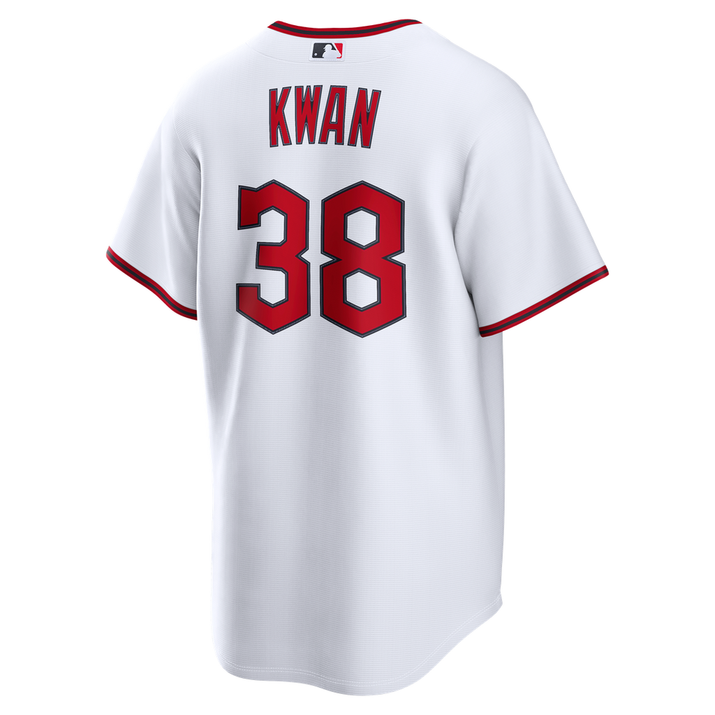 Cleveland Guardians Steven Kwan Nike White Home Replica Jersey product image 3, provided for visual reference and product