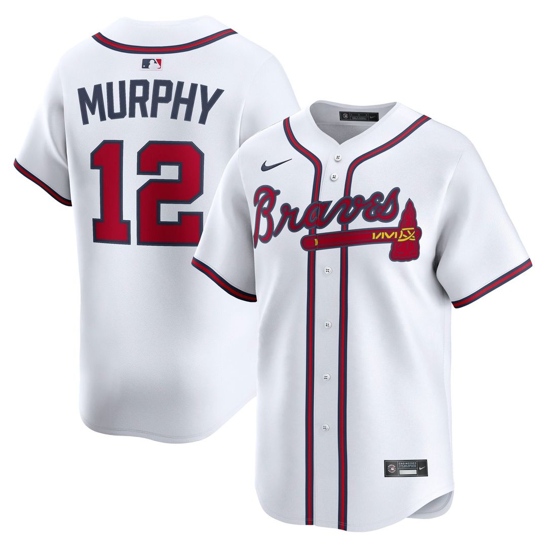 Atlanta Braves Sean Murphy Nike White Home Limited Player Jersey product image 1, provided for visual reference and product