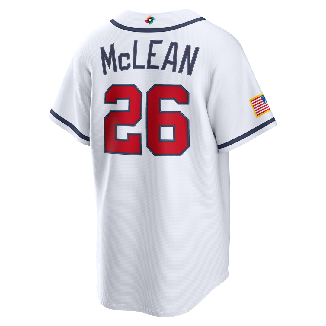 USA Baseball Nolan McLean Nike White 2026 World Baseball Classic Home Stadium Jersey product image 3, provided for visual