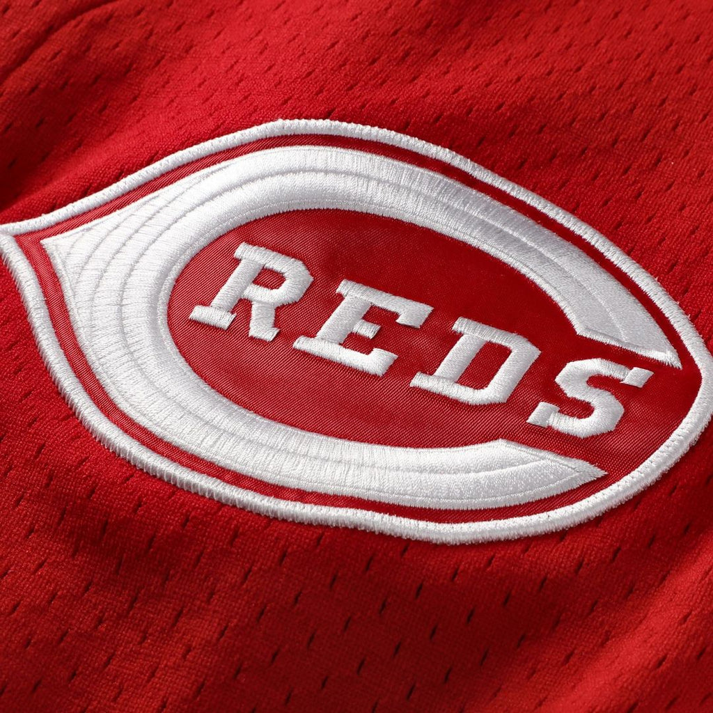 Cincinnati Reds Deion Sanders Mitchell & Ness Red Cooperstown Mesh Batting Practice Button-Up Jersey product image 4,