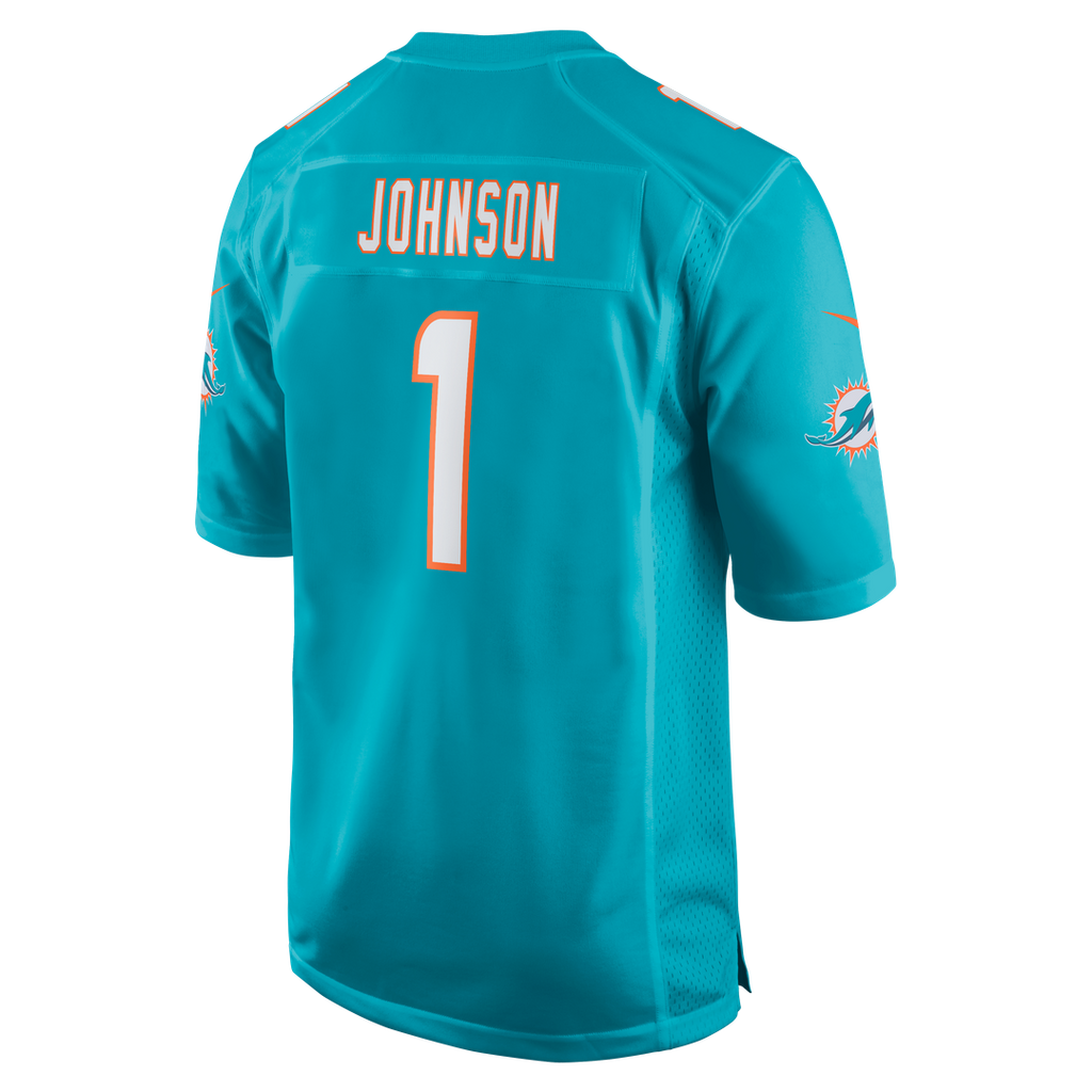 Miami Dolphins Chris Johnson Nike Aqua Team Game Jersey product image 3, provided for visual reference and product detail