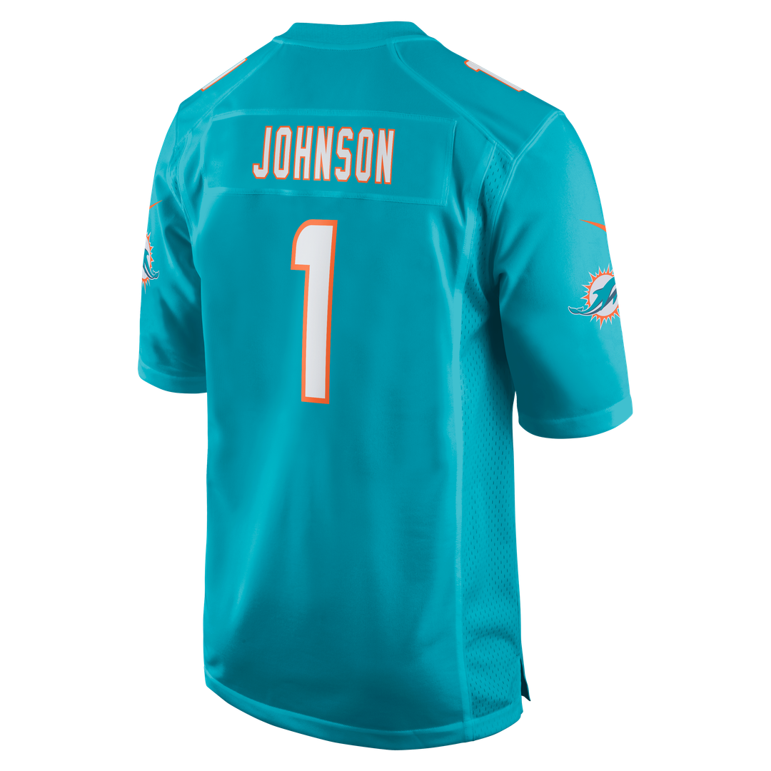 Miami Dolphins Chris Johnson Nike Aqua Team Game Jersey product image 3, provided for visual reference and product detail