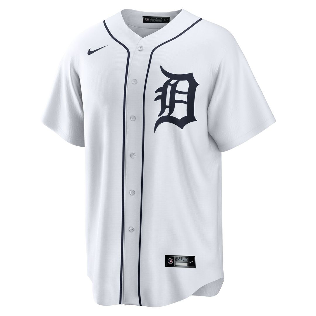 Detroit Tigers Dillon Dingler Nike White Home Replica Jersey product image 2, provided for visual reference and product