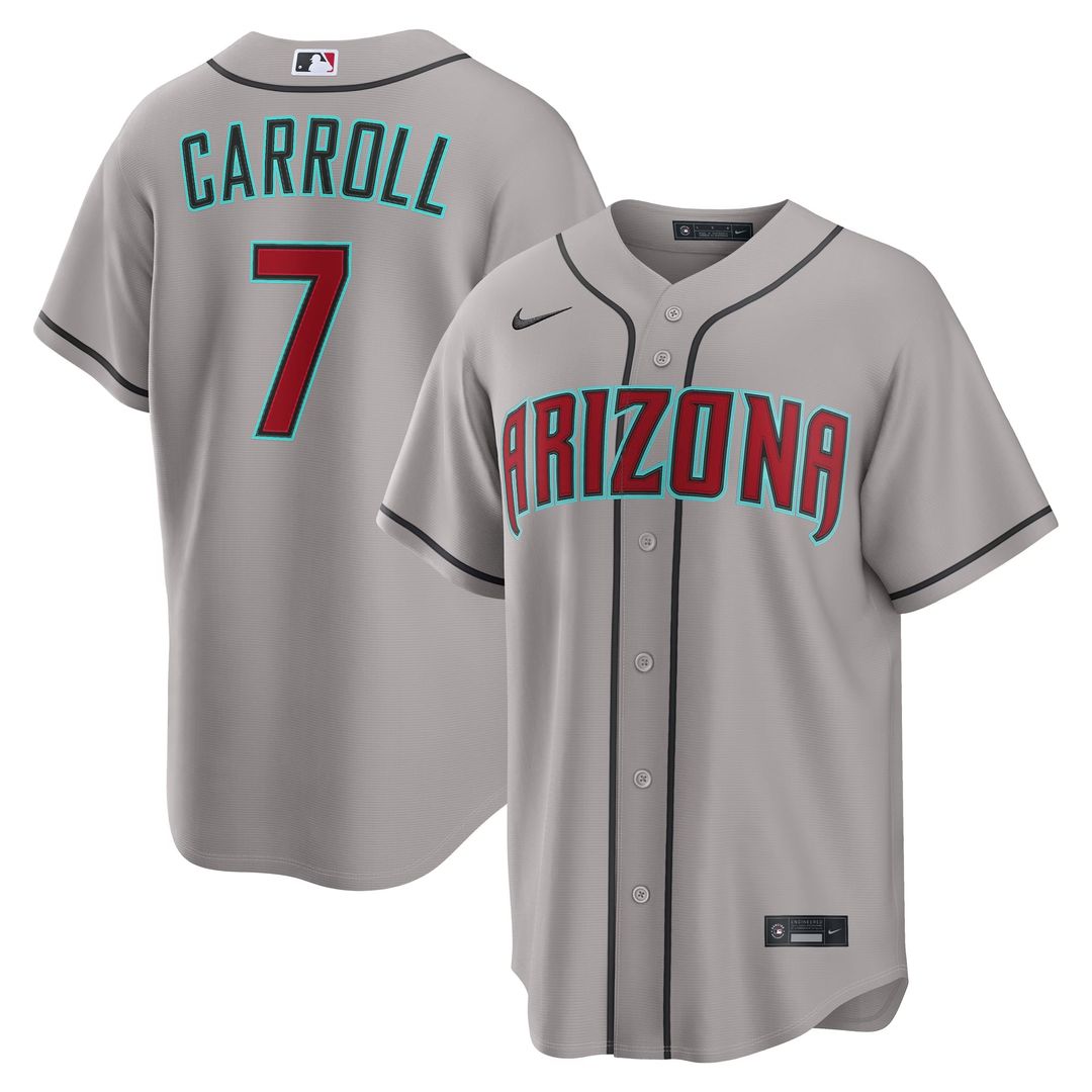 Arizona Diamondbacks Corbin Carroll Nike Crimson Alternate 2 Replica Jersey product image 27, provided for visual reference