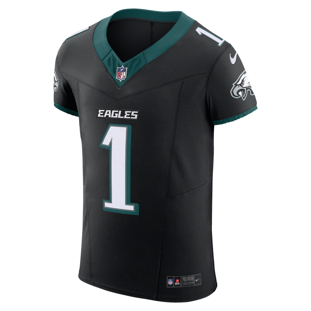 Philadelphia Eagles Jalen Hurts Nike Black Alternate Vapor F.U.S.E. Elite Jersey product image 2, provided for visual