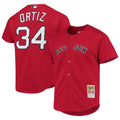 Boston Red Sox David Ortiz Mitchell & Ness Red Cooperstown Collection Mesh Batting Practice Button-Up Jersey product image